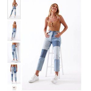 Pacsun Patch On Blue Mom Jeans